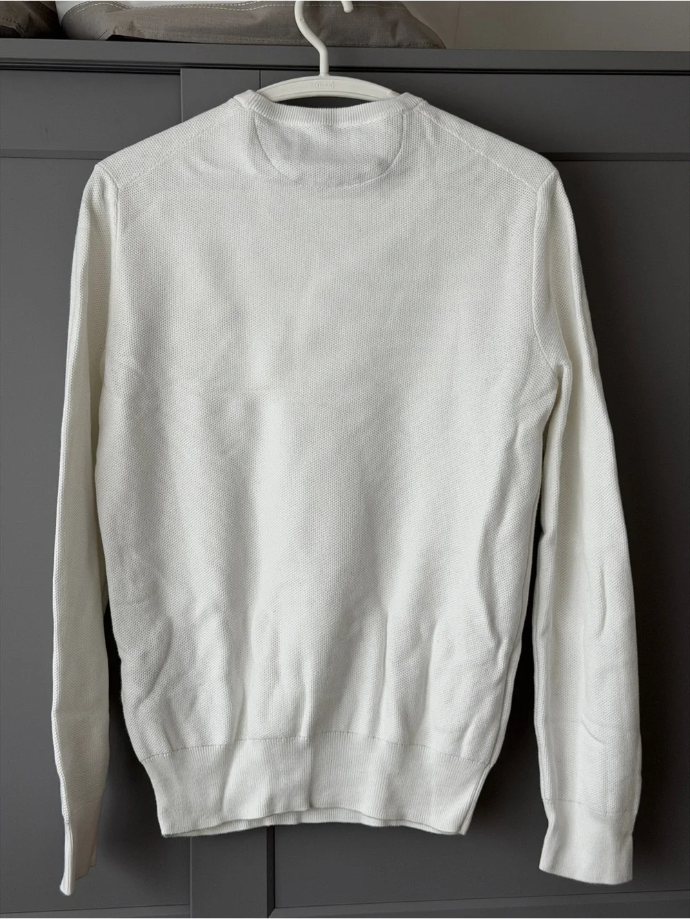 Polo by Ralph Lauren White Mesh-Knit Cotton Crewneck Sweater XS Men